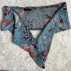 Floral wrap crop top